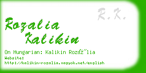 rozalia kalikin business card